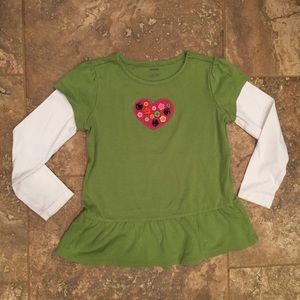 Gymboree girls size 7 long sleeve button heart top